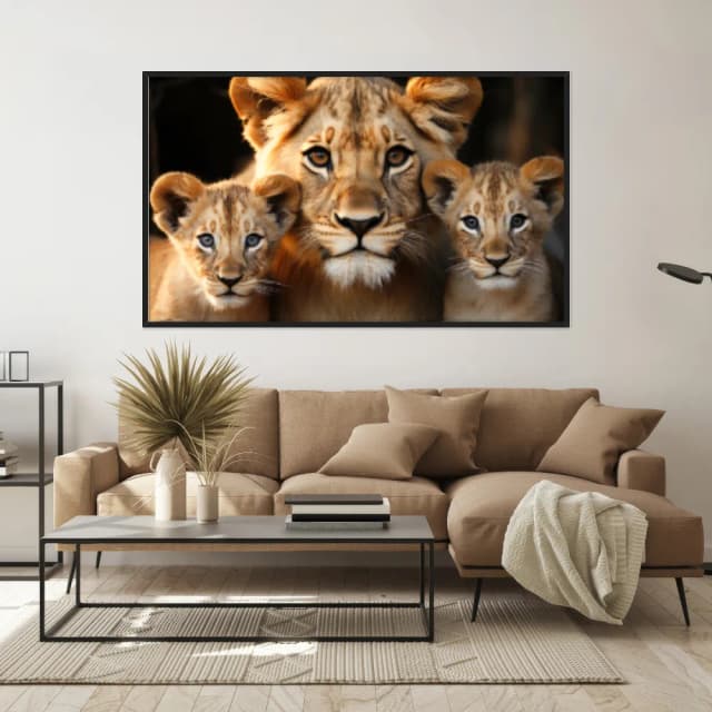 Quadro Decorativo Família Leão