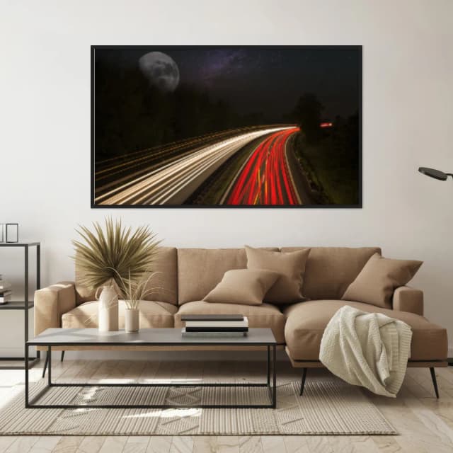 Quadro Decorativo Estrada Com Lua