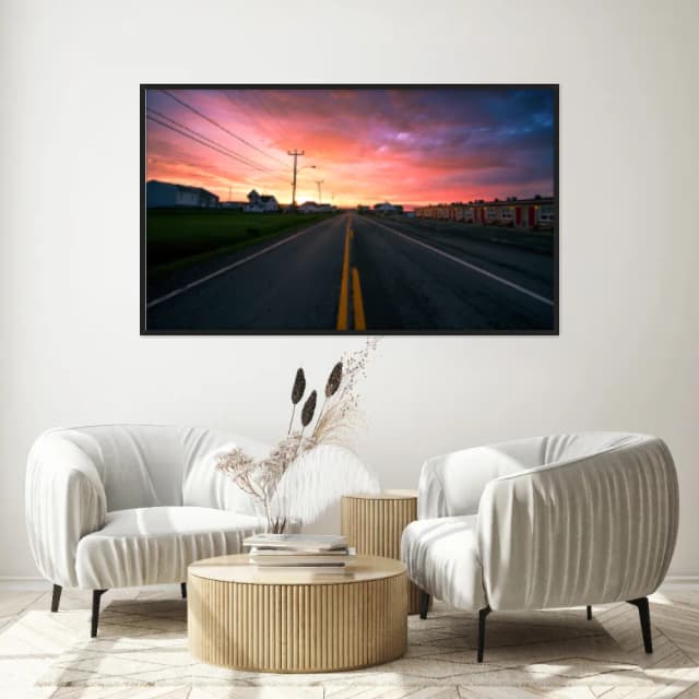 Quadro Decorativo Estrada Com Pôr Do Sol