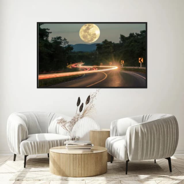 Quadro Decorativo Estrada Com Lua