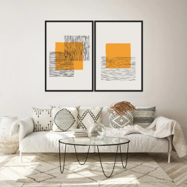 Kit Quadros Decorativos Linhas Minimalistas