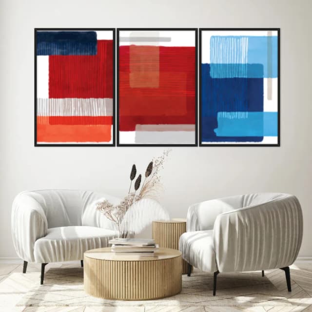 Kit Quadros Decorativos Pinceladas