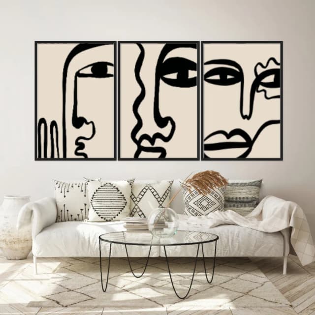 Kit Quadros Decorativos Linhas E Formas