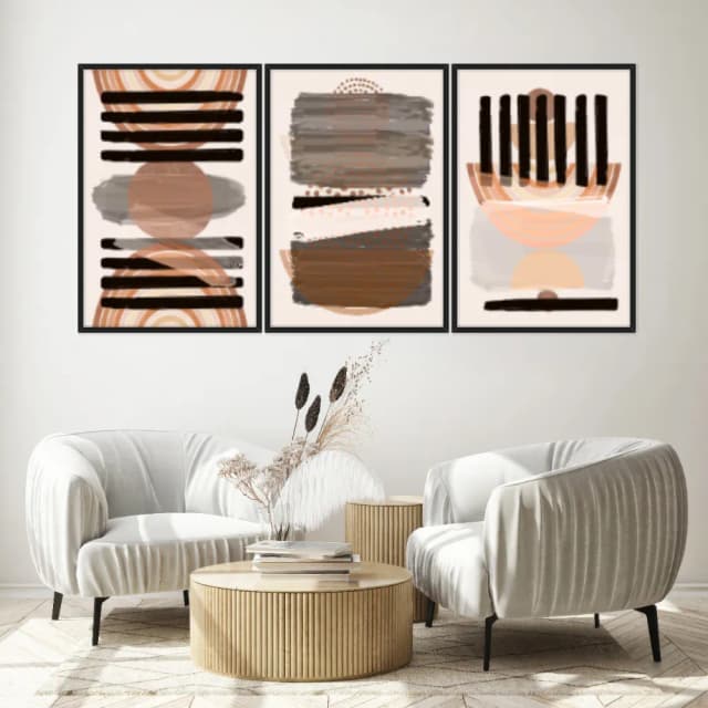 Kit Quadros Decorativos Pinceladas