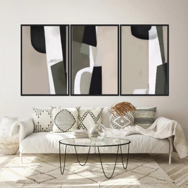 Kit Quadros Decorativos Pintura Abstrata