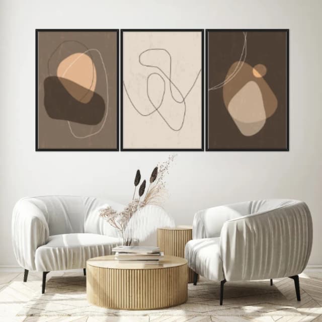 Kit Quadros Decorativos Linhas E Formas