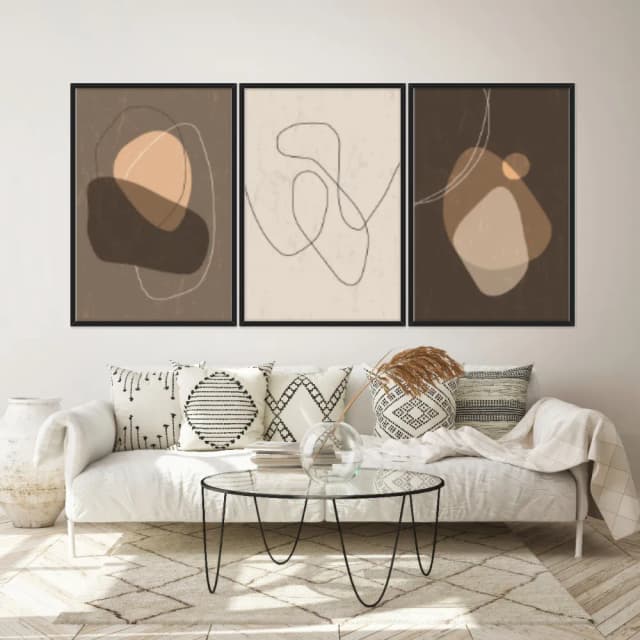 Kit Quadros Decorativos Linhas E Formas