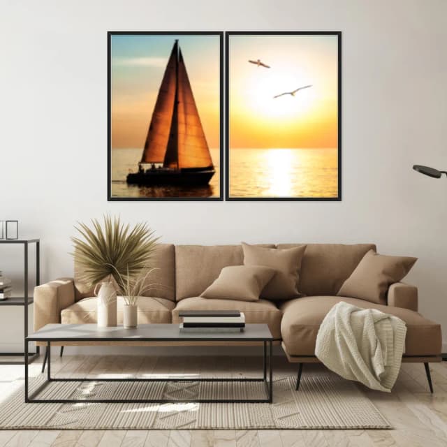 Kit Quadros Decorativos Pôr Do Sol