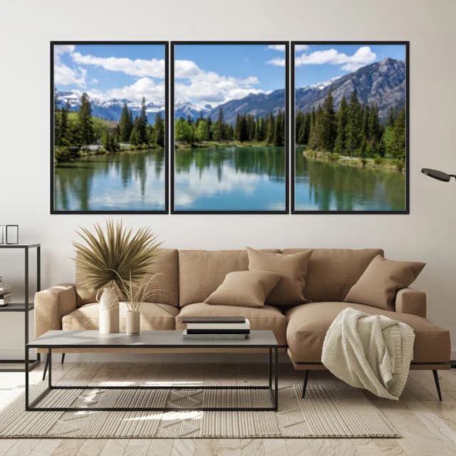 Kit Quadros Decorativos Lago E Montanha