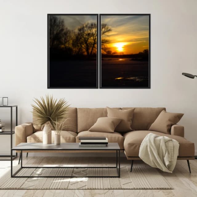 Kit Quadros Decorativos Pôr Do Sol