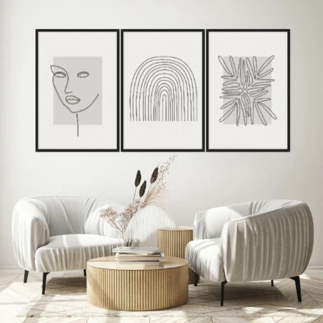 Kit Quadros Decorativos Minimalista