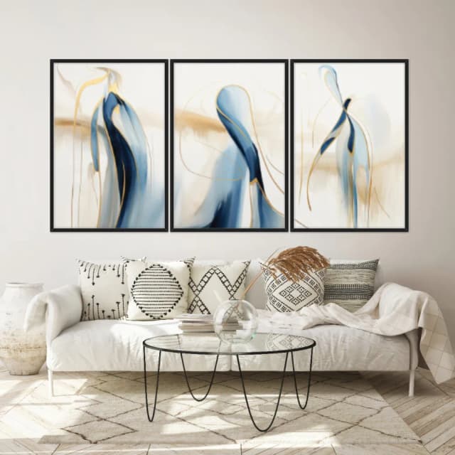 Kit Quadros Decorativos Pintura Abstrata