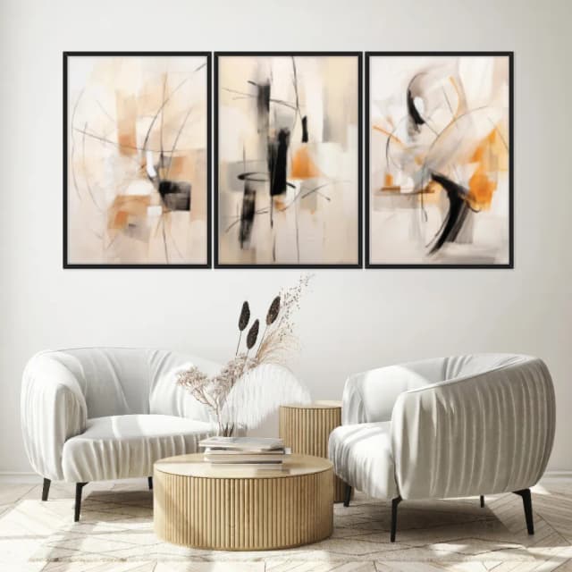 Kit Quadros Decorativos Pintura Minimalista