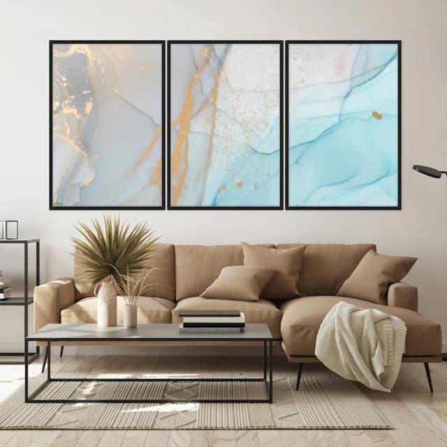 Kit Quadros Decorativos Mármore Verde