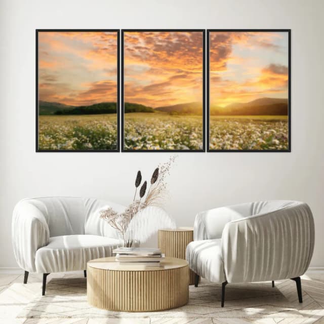 Kit Quadros Decorativos Pôr Do Sol