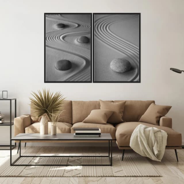 Kit Quadros Decorativos Jardim Zen