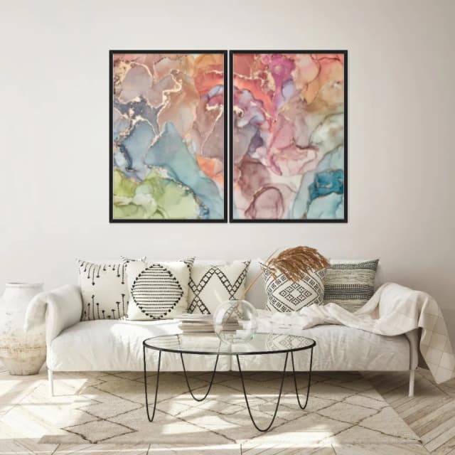 Kit Quadros Decorativos Formas Coloridas