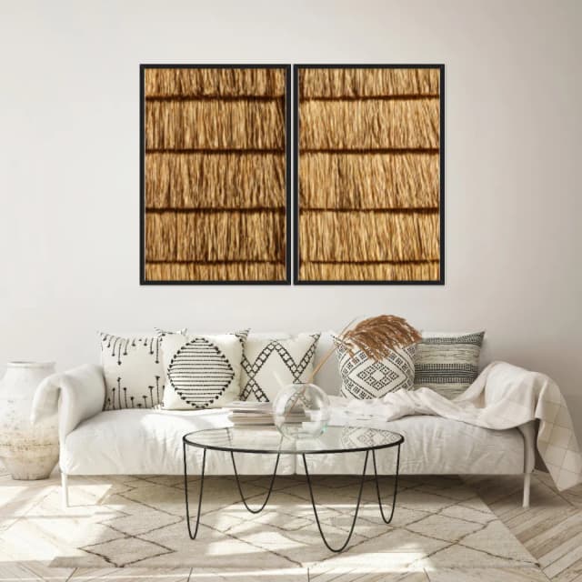 Kit Quadros Decorativos Fios De Bambu