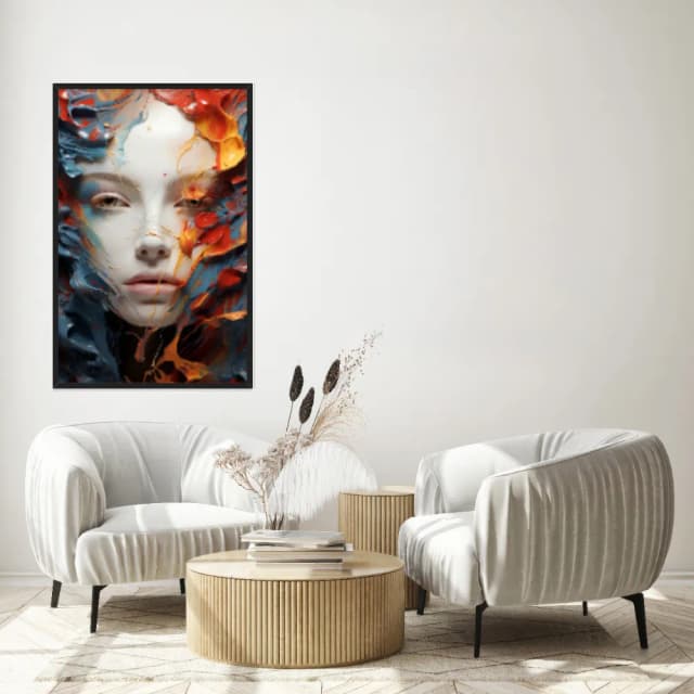 Quadro Decorativo Mulher Com Tinta