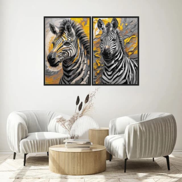 Kit Quadros Decorativos Zebra