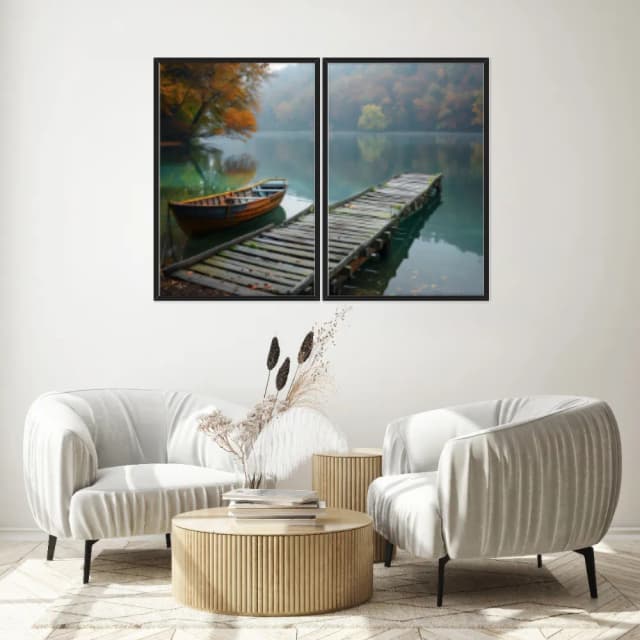 Kit Quadros Decorativos Do Lado Da Ponte De Madeira
