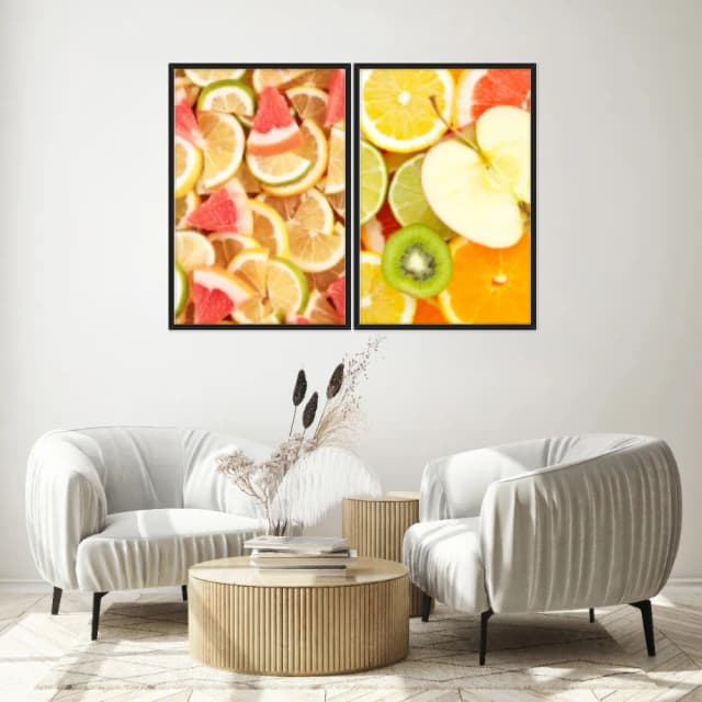 Kit Quadros Decorativos Frutas