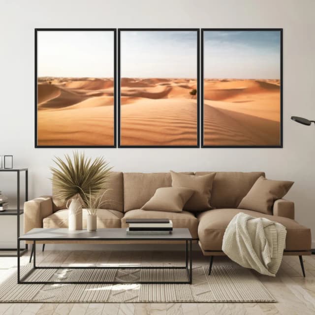 Kit Quadros Decorativos Dunas De Areia