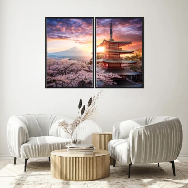 Kit Quadros Decorativos Torre Japão