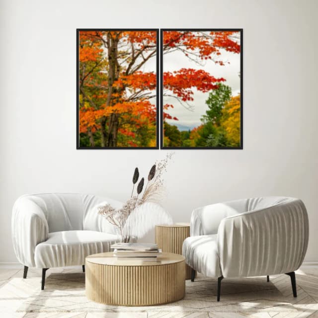 Kit Quadros Decorativos Árvore Laranja