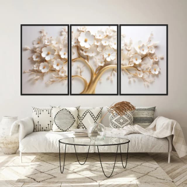 Kit Quadros Decorativos Árvore 3D