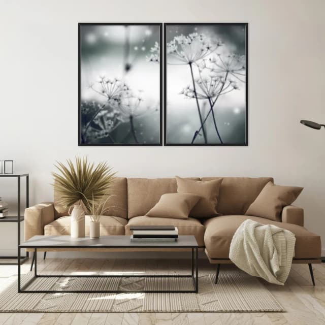 Kit Quadros Decorativos Flor Neve