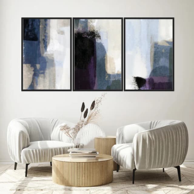 Kit Quadros Decorativos Pintura Abstrata