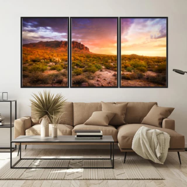 Kit Quadros Decorativos Pôr Do Sol