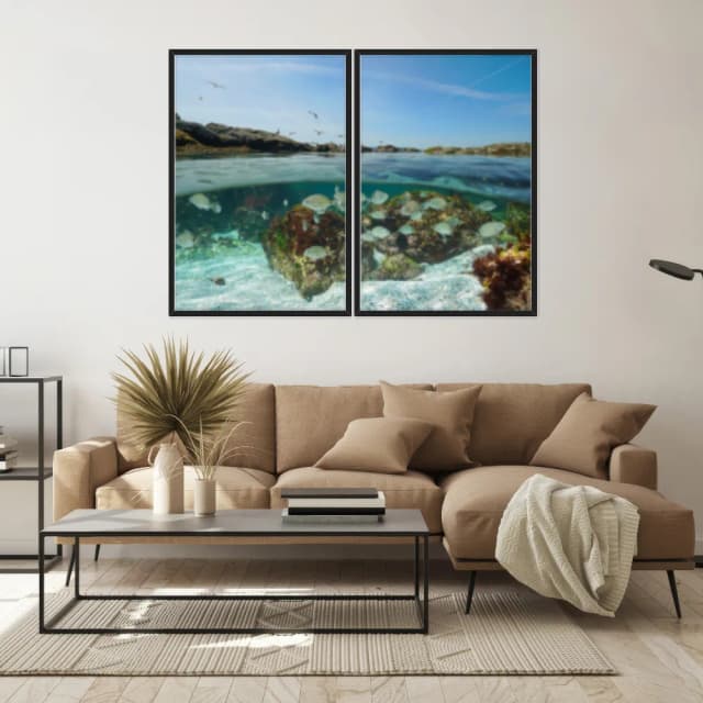 Kit Quadros Decorativos Mar Com Peixe