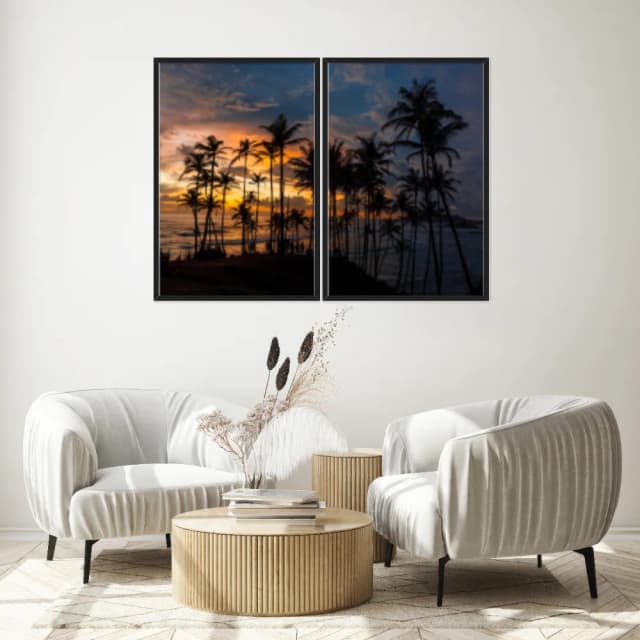 Kit Quadros Decorativos Coqueiro