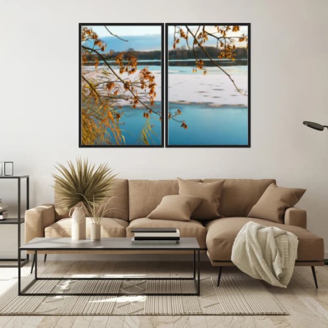 Kit Quadros Decorativos Lago Congelado