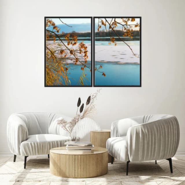 Kit Quadros Decorativos Lago Congelado