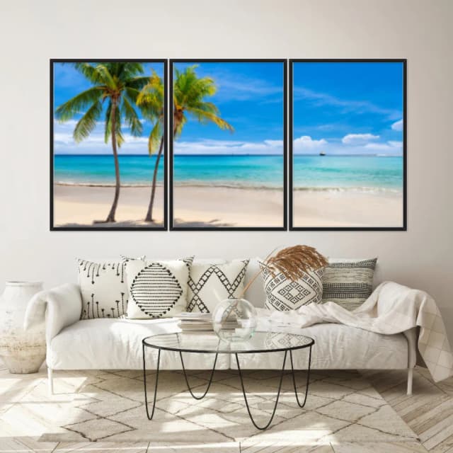 Kit Quadros Decorativos Coqueiro Na Praia