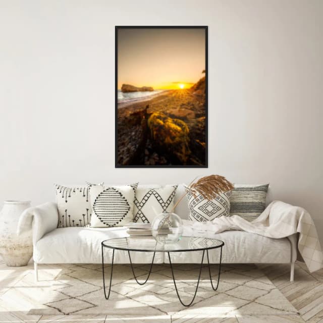 Quadro Decorativo Praia Com Pôr Do Sol
