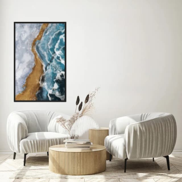 Quadro Decorativo Pintura De Mar Com Areia