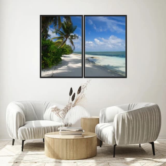 Kit Quadros Decorativos Coqueiro Na Praia