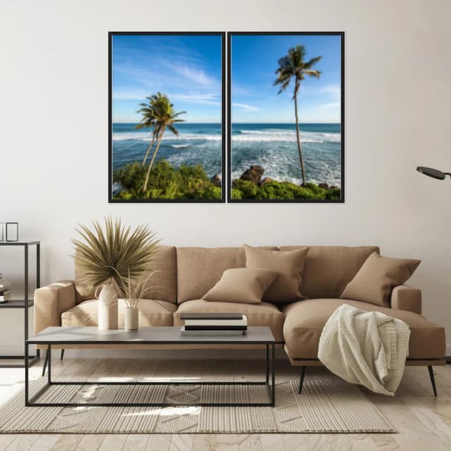 Kit Quadros Decorativos Coqueiro Na Praia