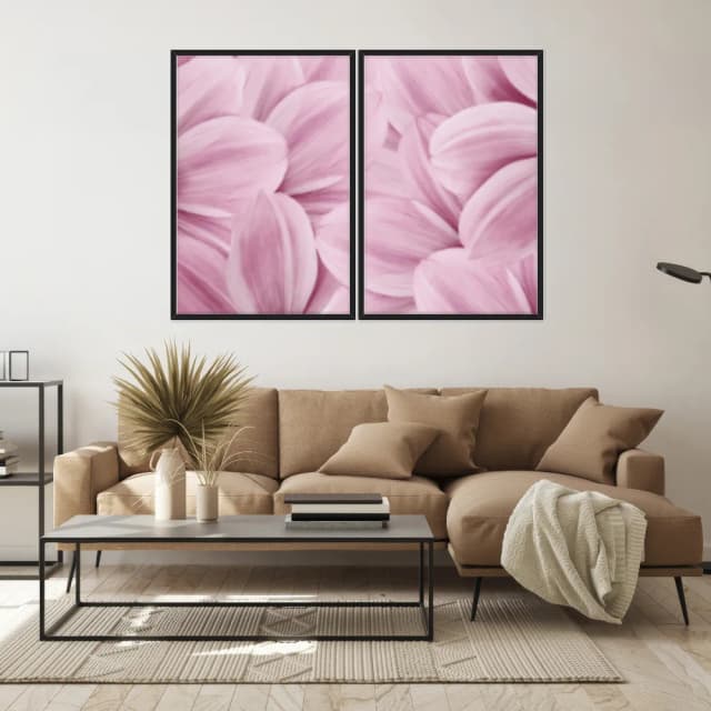 Kit Quadros Decorativos Flor Rosa