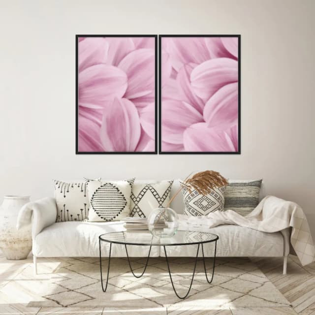 Kit Quadros Decorativos Flor Rosa