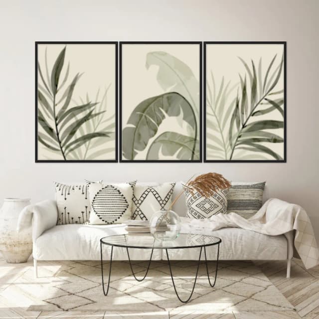 Kit Quadros Decorativos Planta Abstrata