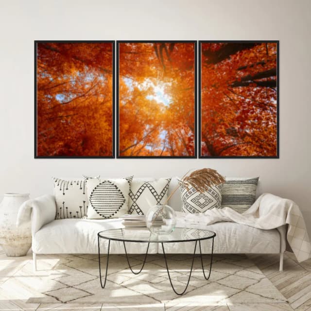 Kit Quadros Decorativos Árvore Laranja