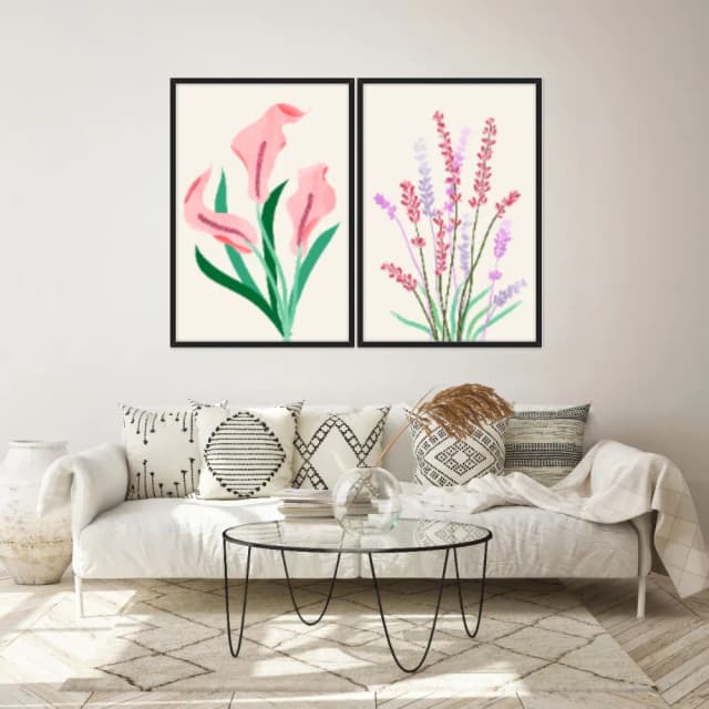 Kit Quadros Decorativos Flora Abstrata