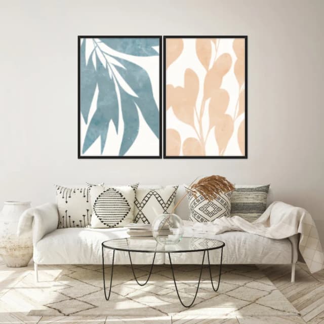 Kit Quadros Decorativos Planta Abstrata