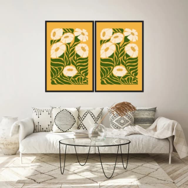 Kit Quadros Decorativos Flora Abstrata