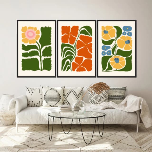 Kit Quadros Decorativos Flora Abstrata